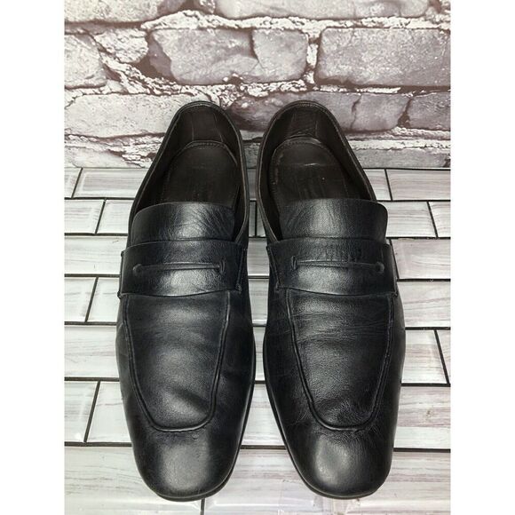 Ermenegildo Zegna Black Leather Square Toe Loafers Dress Shoes Men Sz 8.5M US/42 main image 10